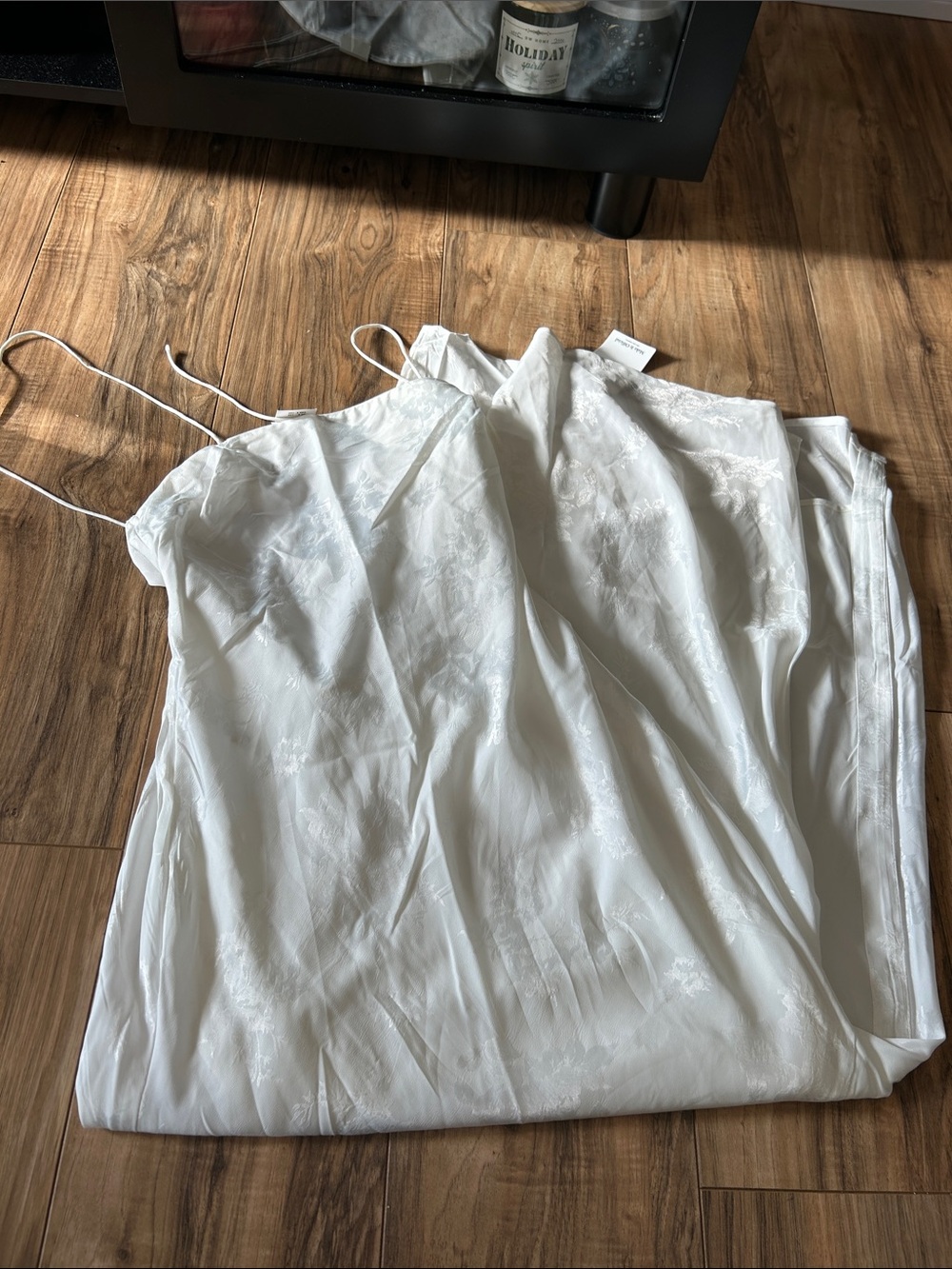 Abercrombie & Fitch White Satin Lace-Trim Slip